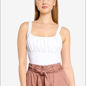Abercrombie & Fitch Ruched Front Tank Bodysuit